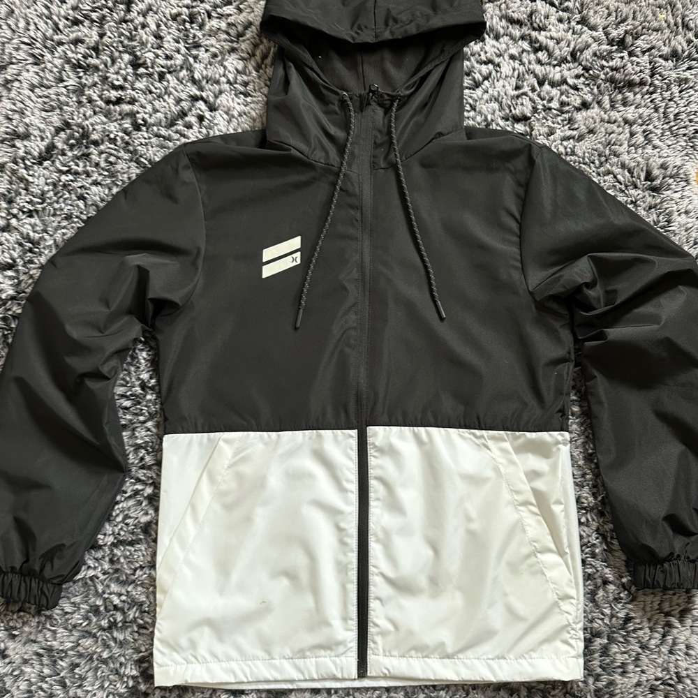 Black and White Hooded Jacket